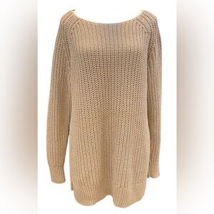 Wilfred Linen Cotton Rib Knit Sweater Size M pale muddy pink/beige minimalist